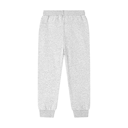 Amomí Pantalón de chándal Niño Pantalón de Deporte Niño Pantalon Largo Rizo Niño 4-14 Años 100% Algodón (7 Años, Gris Claro+Negro)