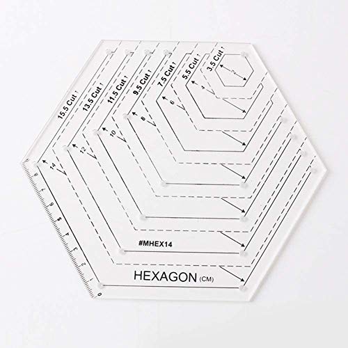 ANCLLO 4 reglas para acolchar, con triángulo y diamante de 60 grados, diamante de 45 grados, plantillas de forma hexagonal, retazos transparentes, regla para manualidades, herramientas de bricolaje