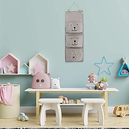 Anyingkai 2pcs Bolsa Colgante Pared,Organizador de Tela para Colgar Baño,Organizador Taquilla,Organizador Colgante Puerta Baño,Bolso Colgante Organizador,Organizador Puerta,Bolsa Colgante (Gris negro)