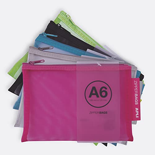 APLI 18024 - Bolsa nylon - Zipper bag - Portatodo nylon transpirable - A6-168 x 125 mm - Envío color aleatorio