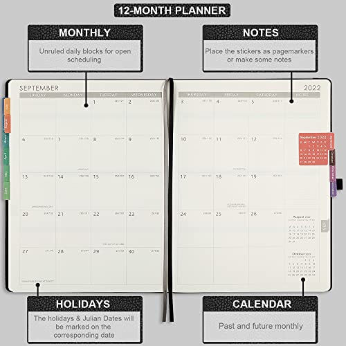Artfan Agenda 2022, Agenda A4, 216x283mm, Enero 2022 a Diciembre 2022, 24 páginas de notas, Negro
