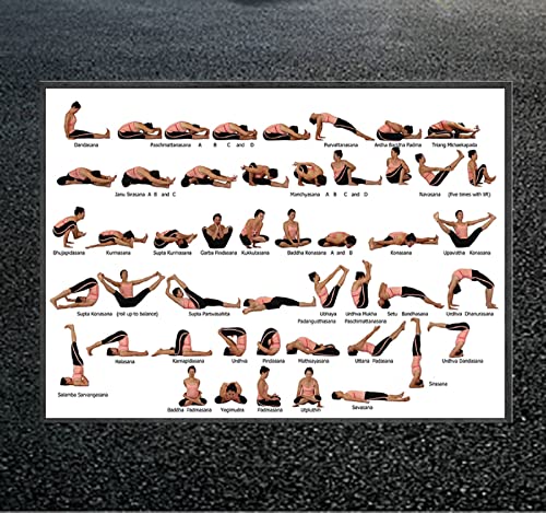Ashtanga Yoga Poster Ejercicio Gimnasio Yoga Ashtanga Gráfico Instalación Salud Poster Yoga Ashtanga Pared Arte Yoga Ashtanga Pintura Salon Salon Yoga Inicio Gimnasio Decoracion K11091