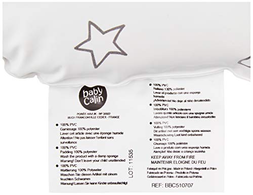 BabyCalin BBC510707 Cambiador Essential con varilla de medir, estrellas gris claro, 50cm x 70cm, 1 pieza