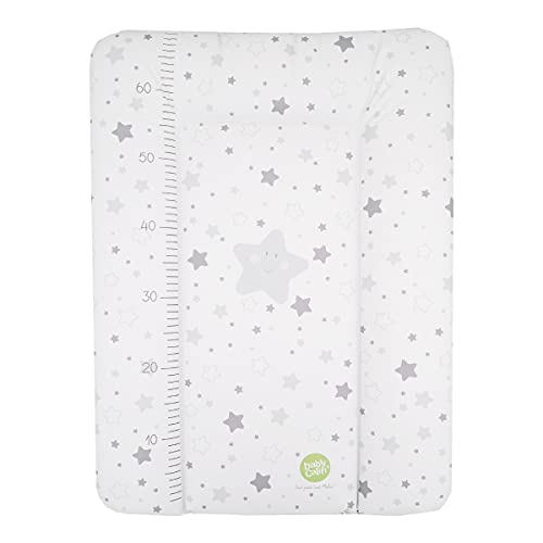BabyCalin BBC510707 Cambiador Essential con varilla de medir, estrellas gris claro, 50cm x 70cm, 1 pieza