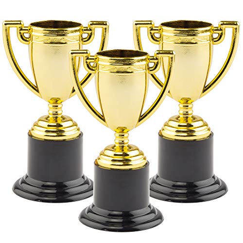 Baker Ross Mini Trofeos de Oro para Niños (Paquete de 6) Juguetes infantiles para bolsas de cotillón
