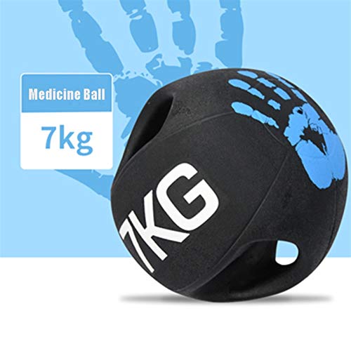 Balón Medicinal Caucho Kettlebell Bola De Gravedad con Asa, Masculino Y Femenino Core Muscle Training Balance Training Aerobic Ejercicio Fitness Ball (Size : 7kg/15.4lbs)