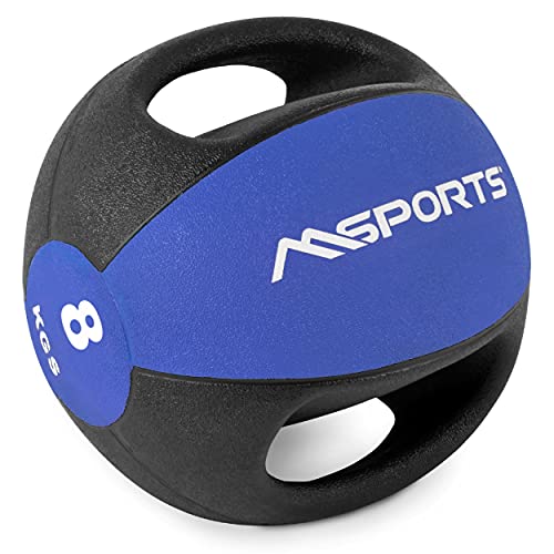 Balón medicinal Premium con asas 1 - 10 kg - Balones de ejercicio profesionales de gimnasio, pelota medicinal