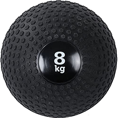 Balones Medicinales, Bola de Pared de Fitness de Baja Elasticidad Negra Texturizada, Balance Ball para Entrenamiento Cruzado de Lanzamiento Central, 2 Kg / 3 Kg / 4 Kg / 5 Kg / 6 Kg / 7 Kg / 8 Kg / 9