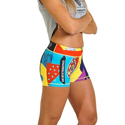 BANBROKEN Short Pantalón Corto Deportivo para Fitness Mujer, Gimnasio, Crossfit, Running, Halterofilia, Yoga, Gym etc (Rio, S)
