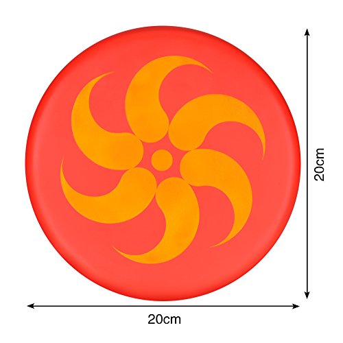 BangShou Frisbee Suave Niños del Disco Volador Frisbee con Patrón de Dibujos Animados para Niños Deportes (Llama Roja)
