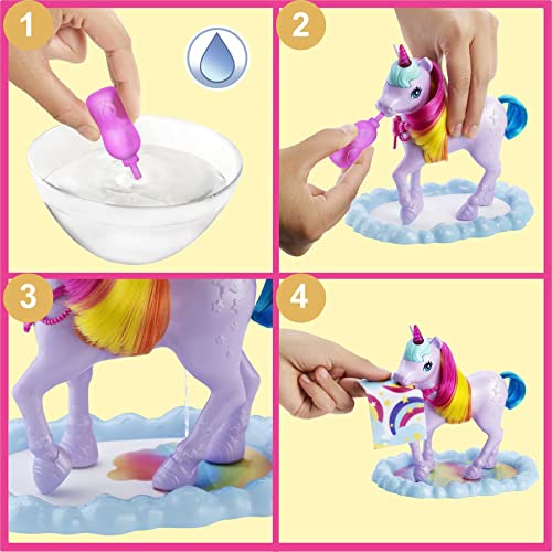 Barbie Dreamtopía Muñeca con unicornio y accesorios para peinar y de juguete (Mattel GTG01)