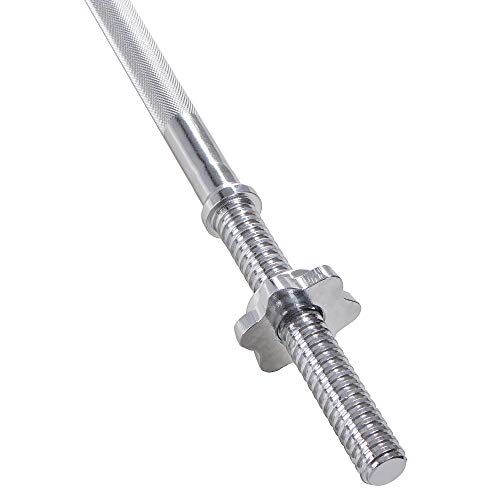 Barra recta roscada con cerraduras de estrella straight barbell 150 cm 25 mm
