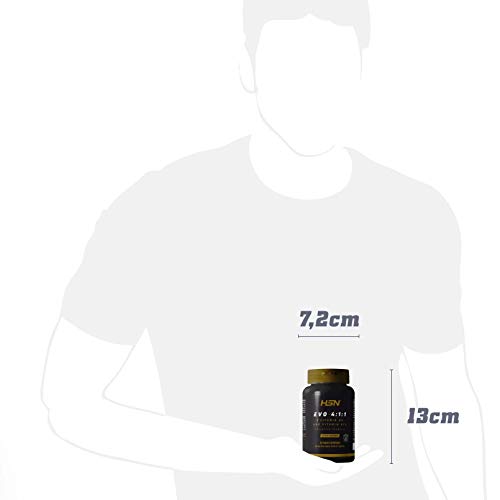 BCAA Evo 4:1:1 de HSN | Aminoácidos Ramificados con Ratio 4:1:1 (Leucina, Valina, Isoleucina) + Vitamina B6 y B12 | Vegano, Sin Gluten, Sin Lactosa, 120 tabletas