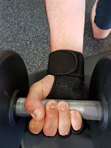 BEAR GRIP - Guantes de entrenamiento abiertos para crossfit, culturismo, calistenia, levantamiento de pesas (negro, L)