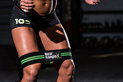 Bear KompleX Banda de Entrenamiento de Cadera, para Levantamiento de Potencia, Sentadillas y Pilates, hogar, Gimnasio y Crossfit. (Black)