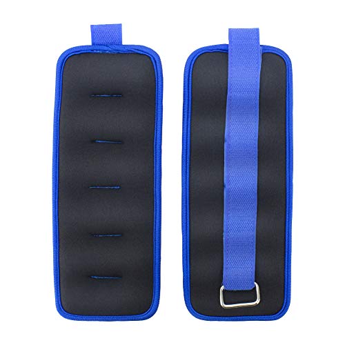 BeGrit Pesas de Tobillo Ajustables con Correa de Velcro para piernas, Resistencia y muñeca, 2 Unidades para Ejercicio, Gimnasio, Correr, Fitness, Correr, aeróbic (Azul, 0.5kg)