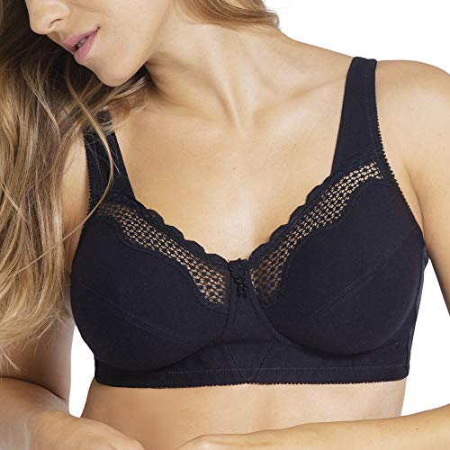 Bestform Cotton Comfort Full Cup - Sujetador para mujer, Negro, 105B (Talla de fabicante: 40B)