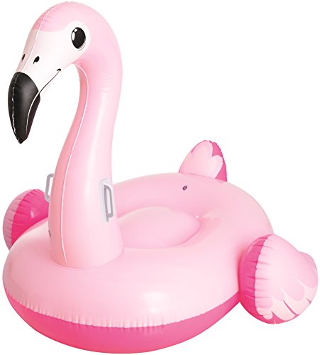 BESTWAY 41099 - Flamenco Hinchable Infantil Pretty Pink 145x121 cm con Asas Agarraderas y Gran Asiento Para 1 Niño Válvulas de Seguridad y Parche de Reparación