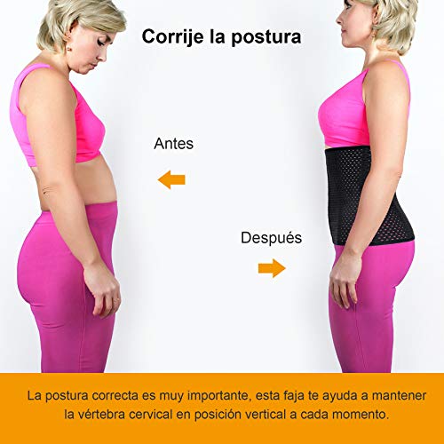 Bingrong Faja Corset Cintura Reductora Mujer Waist Trainer Corset Faja Cintura Entrenador Corset Faja Reductora Corsés para Mujer Cintura Reductora Transpirable (Negro, Medium)