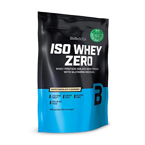 BioTechUSA Iso Whey ZERO, Lactose, Gluten, Sugar FREE, Whey Protein Isolate, 500 g, Chocolate blanco