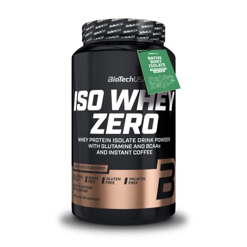 BioTechUSA Iso Whey ZERO, Lactose, Gluten, Sugar FREE, Whey Protein Isolate, 908 g, Caffé Latte