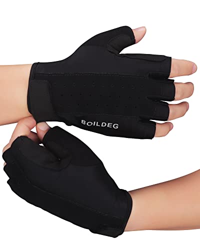 boildeg Guantes Gimnasio Hombre Mujer,Guantes Pesas Gym Guantes Fitness Transpirable con Protección Completa de Muñeca y Palma para Crossfit Levantamiento de Pesas Musculación (Sin muñequera, L)