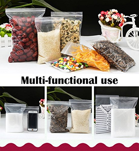 Bolsas de plástico transparentes que se pueden volver a sellar bolsa de cierre de cremallera reutilizable fuerte engrosamiento y duradero prensa para cerrar 35x45cm 20PCS Grande