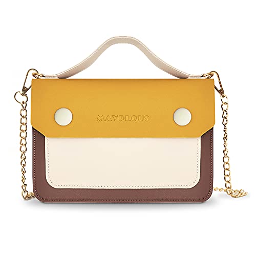Bolso bandolera para mujer con correa de cadena extraíble Bolso pequeño Bolso para las axilas Bolso para teléfono 3 en 1 Cierre de botón magnético Cuero sintético 7,7"x5,3"x1,4" (Mango)