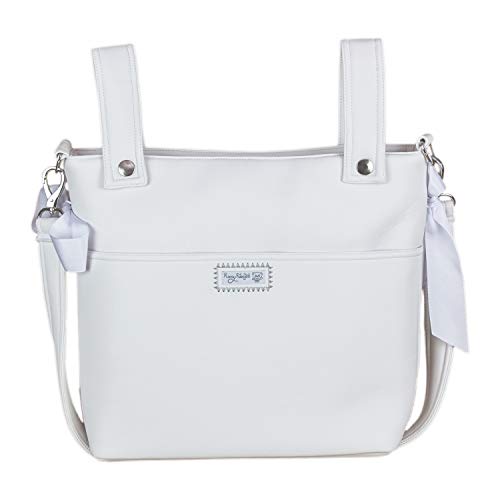 Bolso para Silla de Paseo - Talega para silla de Paseo Rosy Fuentes- Incluye Asa larga para el hombro, bolsillos interiores y Lazos - Limpieza Sencilla 0-blanco