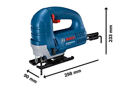 BOSCH 060158H000 - Sierra de calar GST 8000 E Professional. 710 W, Profundidad de corte hasta 80 mm, Sistema de cambio de hoja de sierra SDS, 500-3.100 cpm, Movimiento pendular de 4 escalones. 2,5 Kg