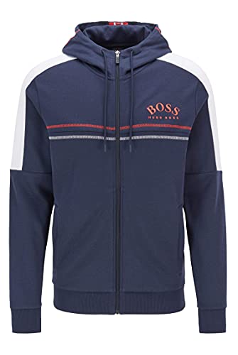 BOSS Saggy Capucha, Azul (Navy 410), Large para Hombre