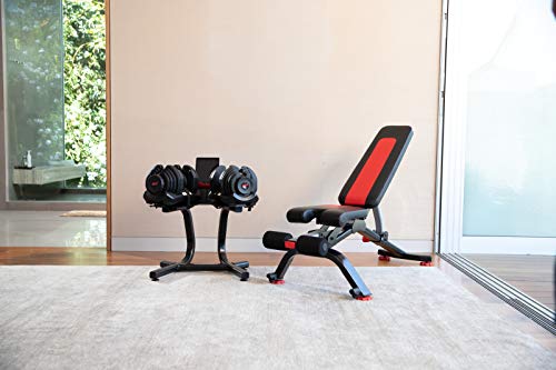 Bowflex SelectTech Stand with Media Rack Estante para Mancuernas Ajustables, Adultos Unisex, Rojo, Negro, Gris, Talla Única