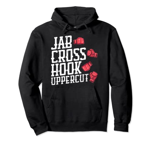Boxeo Jab Hook Cross Uppercut Punch Tipos Entrenamiento Sparring Sudadera con Capucha