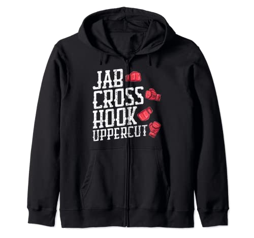 Boxeo Jab Hook Cross Uppercut Punch Tipos Entrenamiento Sparring Sudadera con Capucha