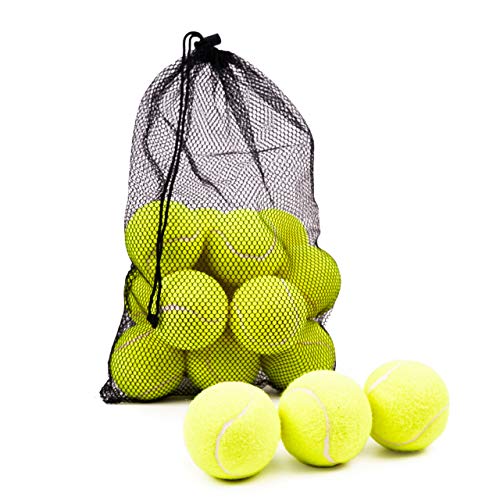 Bramble 15 Pelotas de Tenis - Bolas de Tenis con Bolsa de Malla de Transporte | Bolas de Práctica