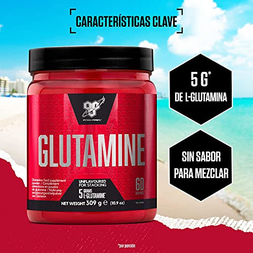 BSN DNA Glutamine, Glutamina, Aminoácidos en Polvo, Sin Sabor, 60 Porciones, 309 g