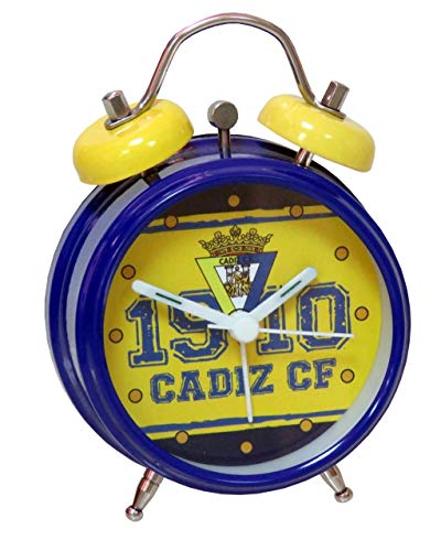 Cádiz Club de Fútbol, Reloj Despertador Electrónico, Campanas, Producto Oficial Cádiz, Color Rojo (CyP Brands)
