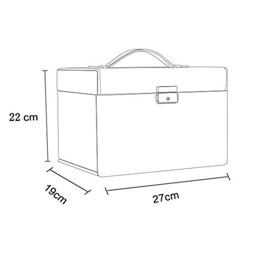 Cajas de joyería Caja de joyería multifuncional Cuero de imitación Franela de leña Madera de gran capacidad Espejo Multilapa Bloqueo europeo Anillo Pendientes Collar Reloj de almacenamiento Gift 4 Col