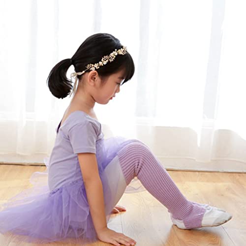 Calentadores de piernas de estribo para mujer, niñas, puños de punto acanalados, color sólido, hasta la rodilla, calcetines para ballet latino, yoga,