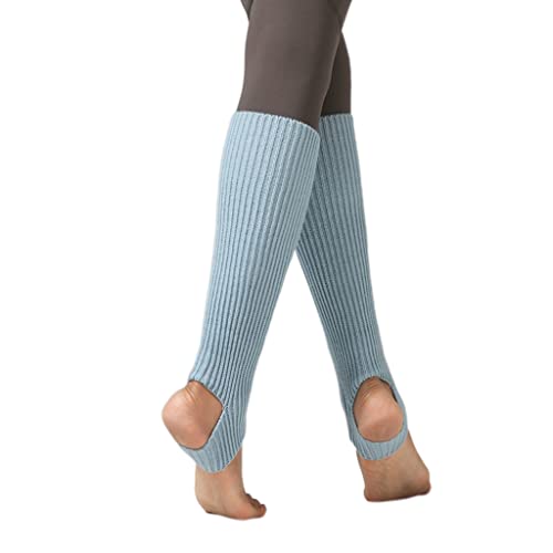 Calentadores de piernas de estribo para mujer, niñas, puños de punto acanalados, color sólido, hasta la rodilla, calcetines para ballet latino, yoga,