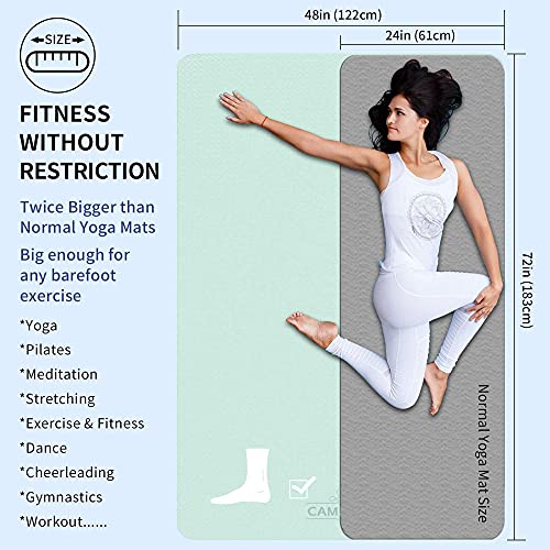 CAMBIVO Esterilla Deporte Grande, Esterilla Yoga 122cm Ancho, Colchoneta Gimnasia, Esterilla Fitness, Yoga Mat para Ejercicio en Casa, Gimnasio, Pilates, Gym