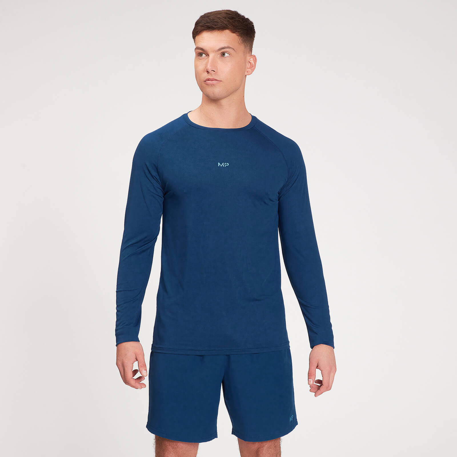 Camiseta de manga larga de entrenamiento Fade Graphic para hombre de MP - Azul oscuro - M