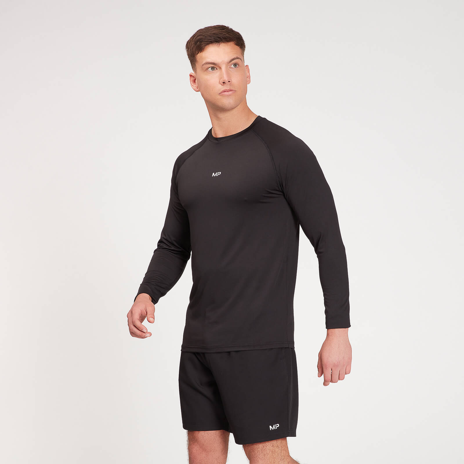 Camiseta de manga larga de entrenamiento Fade Graphic para hombre de MP - Negro - XXS