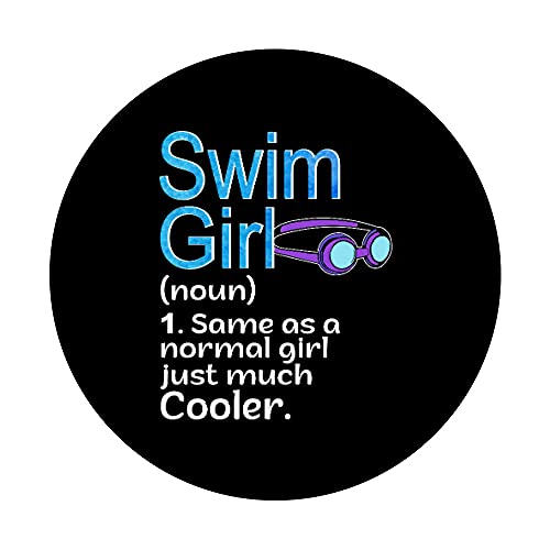 Camiseta de natación para niñas, nadador, regalos para niña, nadador PopSockets PopGrip Intercambiable