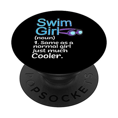 Camiseta de natación para niñas, nadador, regalos para niña, nadador PopSockets PopGrip Intercambiable