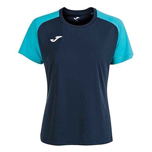 Camiseta Manga Corta Academy IV Marino Turquesa flúor