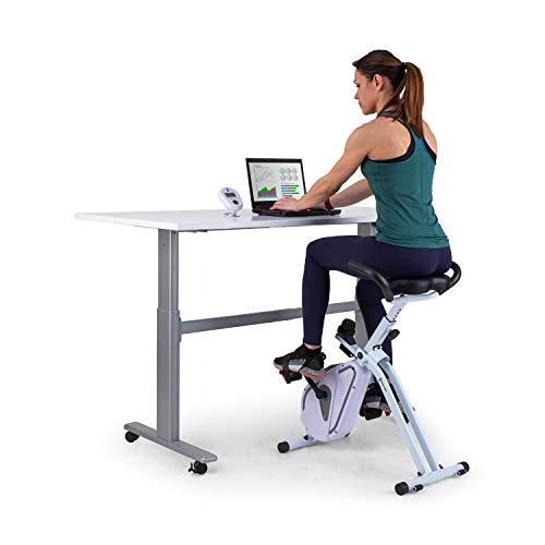 Capital Sports Azura Desk Bike - pedaleador, pedaleador electrico, bicicleta para cardio para oficina, volante de inercia de 7,5 kg, MagResist 8 niveles, pedalear sentado, consola de mesa, blanco
