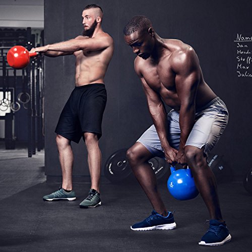 CapitalSports Compket - Pesa Rusa, Kettlebell Regulable con Bola de Acero, Pesas Rusas Ajustables con Mango Suave, Base alisada, para Uso al Aire Libre, Indicador de Kilos, Peso 16 Kg, Amarillo