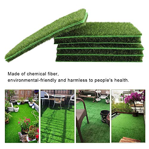 Césped Artificial / tapete / Césped Artificial Exterior Falso Césped Verde de Alta Densidad Realista Jardín Alfombra de Césped, 10 Unidades, 15 x 15 cm, Verde
