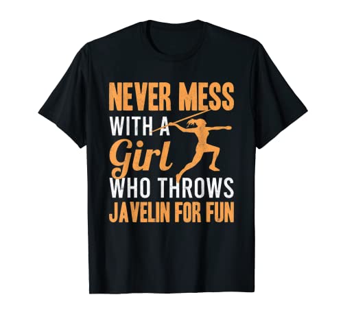 Chica lanzando jabalina mujeres pista y campo lanzador jabalina Camiseta